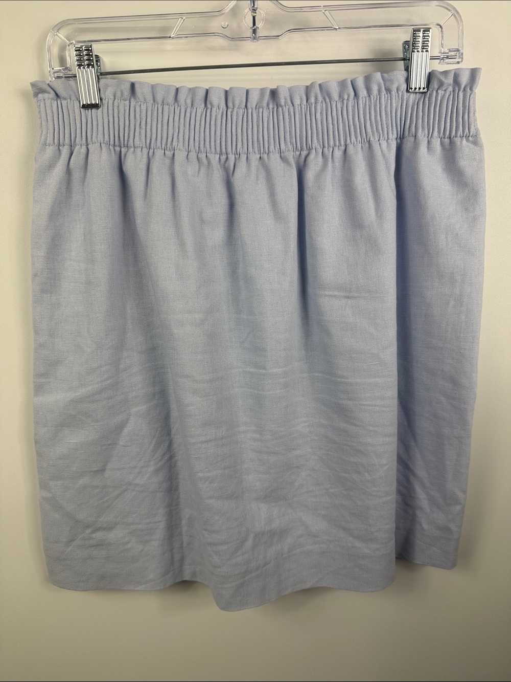J.Crew Light Blue Linen Blend Elastic Waist Mini Skirt Size 6 - Picture 4 of 6